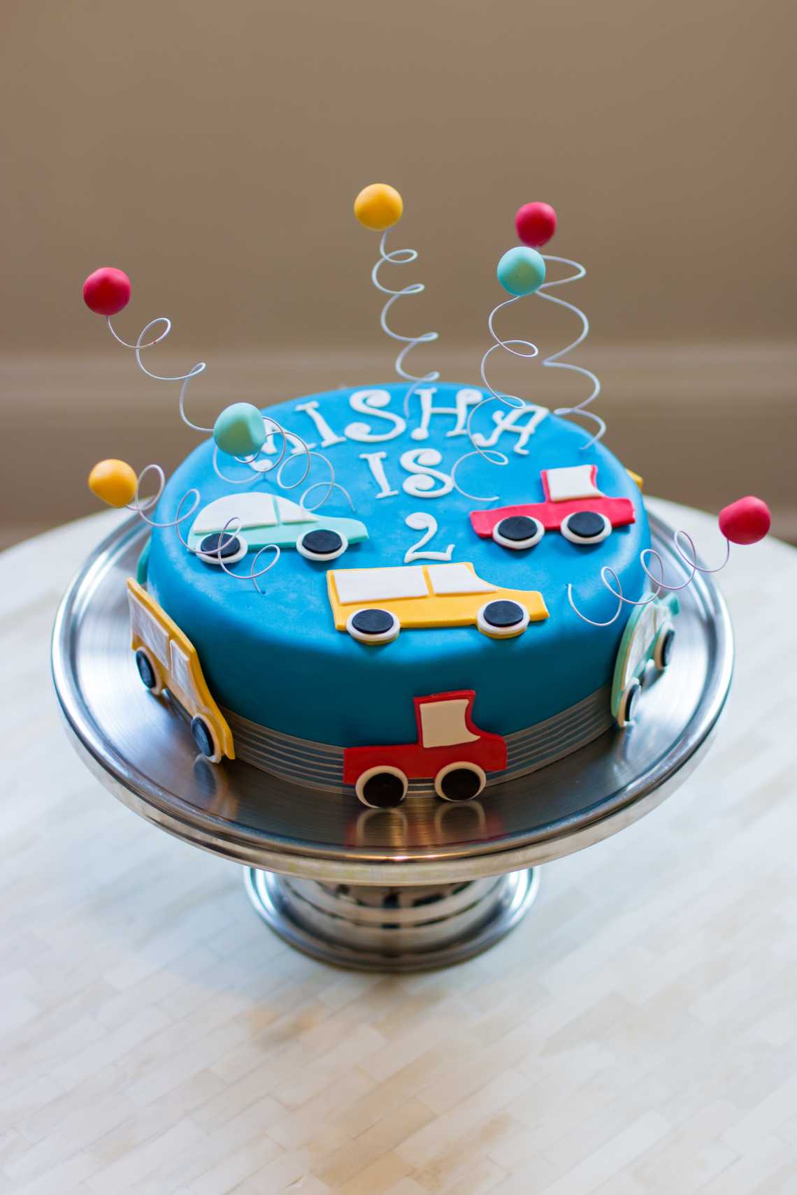 “Misha Is 2” — Cake with Cars — August 1, 2014